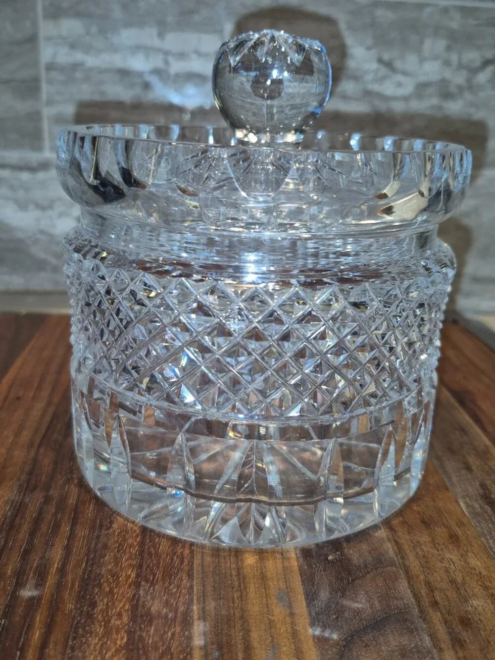 Waterford Crystal Lismore Biscuit Barrel Cookie Jar 7